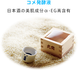 コメ発酵液…日本酒の美肌成分α-EG高含有
